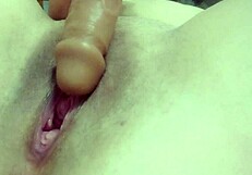 sexy hot milf fingers herself with dildo!