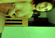 Cute teen 18+ performs striptease undressing slowly