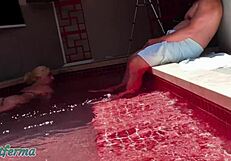 wife cheats in pool, heart racing