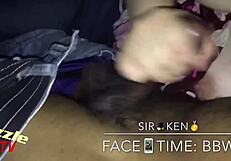 White bbw's sloppy blowjob with interracial passion