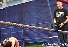 Why are busty babes wrestling naked in this ring?