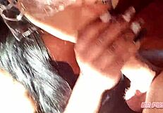 Deepthroat interracial facial