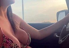 PROSTITUTE SUCKS DICK AND GETS FACIAL WHILE DRIVING