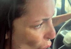 PROSTITUTE SUCKS DICK AND GETS FACIAL WHILE DRIVING