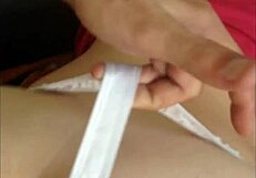 Satin panties French amateur in doggy mastiff possition pov sex
