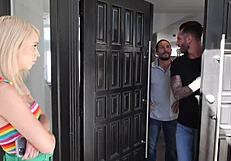 Two massive cocks blast cum all over my face