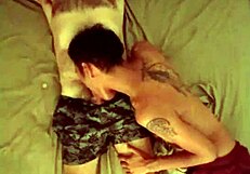 Gay hairy guy gets romantic blowjob to start the day.