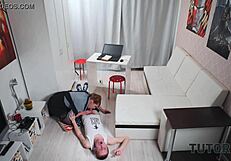 Mature russian tutor enticed into quick sex after fake heart attack