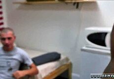 Gay soldier enjoys nude fun with another man in military setting