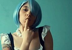 rem re zero cosplay amateur plays with vibrating toys