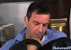 I'm Watching This Glam Euro Babe Get Assfucked And Taste Cum In A Trio