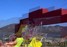 hot latina babe enjoys outdoor massage