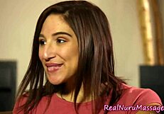 I, the Wam masseuse, gets in a threeway with handjob and cum in mouth.