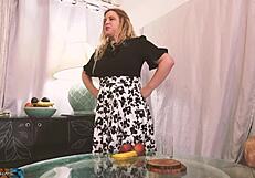 Stepmom gives a steamy sex lesson at home.