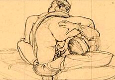 Here we see various comic illustrations in pornographic style from the days past