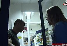 skinny slut titty fucks in grocery store