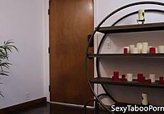 the ginger femdom rides her bound sub's cock in bondage.