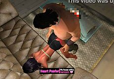 tough guy gets broken in and loves the cartoon sex adventure