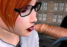Redhead Boss in Glasses Uniform Sucks and Assfucks in 3D Office Fantasy
