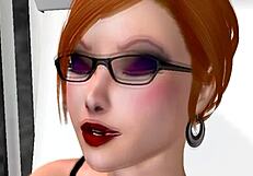 Redhead Boss in Glasses Uniform Sucks and Assfucks in 3D Office Fantasy