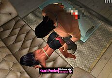 tough guy gets broken in and loves the cartoon sex adventure