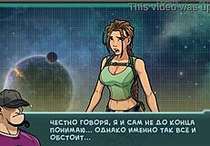 Hentai slut performs striptease in gameplay