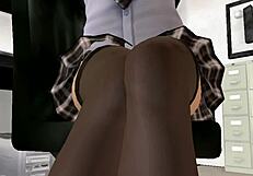 Redhead Boss in Glasses Uniform Sucks and Assfucks in 3D Office Fantasy