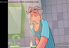 Old pervert painting the young girl while filming 😏