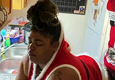 He Got This Xmas Pussy in Kitchen Doggy Despite My Anger