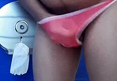 Masturbating with cousin's thong feels so good