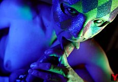 Masked Adult Bites Penis Head And Foreskin During Blowjob, Leading To Cum In Mouth