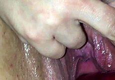 Wet fuck hole enjoying ass beads and huge butt plug
