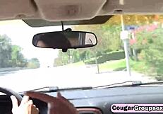 Milfs Fuck Young Stud in Hot Group Sex