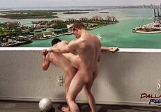 Johnny And Robbie Rivers Bareback Fuck In Penthouse Pool!