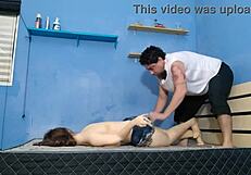 Wow, pulling a skirt off this realistic sexdoll is tough!