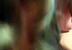 Blue hair girl giving me long blow job