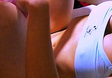 the narrow apartment stairs caused the boy and girl to accidentally brush against each other while climbing together