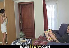 Bath in the shower results in deepthroat and hard fucking in this european adult film