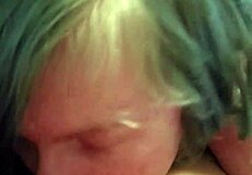 Blue hair girl giving me long blow job