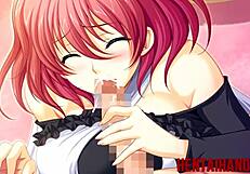 A beautiful animated red-haired vixen just masturbates you and then sucks your dick hard prior to self-grinding on your lap in different positions
