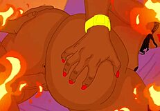 Day 2: Cherokee D'Ass in a bent over pose.