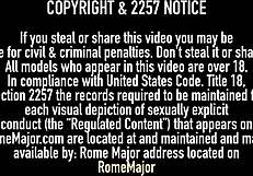 Yasmine de Leon swallows Rome Majors' hot cum on her face after blowjob