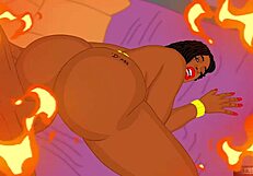 Day 2: Cherokee D'Ass in a bent over pose.