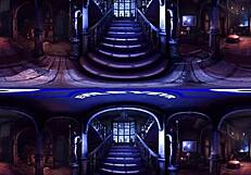 Curly Haired Babe Lacy Channing Bent Over for Bold Doggy Blowjob and Cumshot