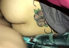 Watch the wife sideways as she takes that creampie.