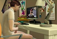 Stepmother with big tits catches teen masturbating, scolds him, then takes his virginity while dad works