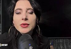 German sissy submits to domination and dirty talk with Lou Nesbit and Lia Louise