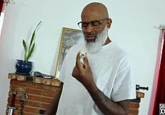 Milf pornstar licks balls and sucks big black cock in roleplay