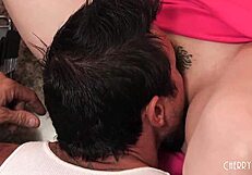 Busty Brunette Unclogs Drains With Wet Blowjob Then Hardcore Doggystyle Riding