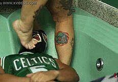 Golden shower domination containing Brazilian suicide girls in Hard mouth pissing video
